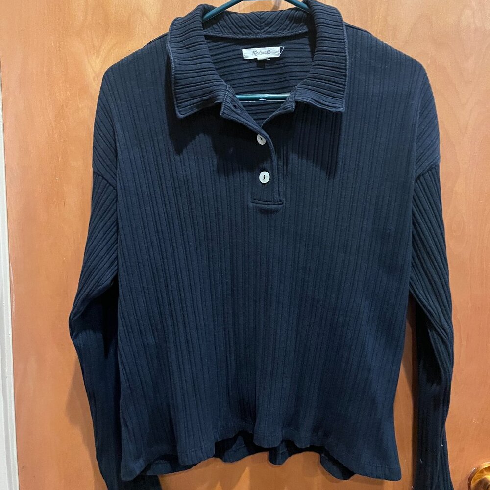 Madewell Variegated Rib Boxy Polo Shirt
